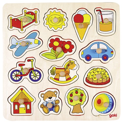 Wooden Lift-Out Puzzle – Rocking Horse, Ball (14 Pieces)