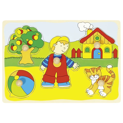Wooden Lift-Out Puzzle – Cat, House,...