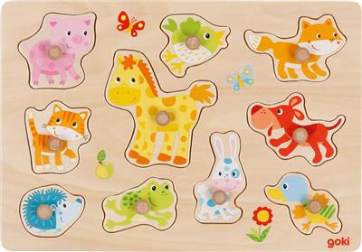 Wooden Lift-Out Puzzle – Baby Animals (10 Pieces)
