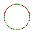 Amber Children Necklace With Gemstones - Cognac • Green Jade