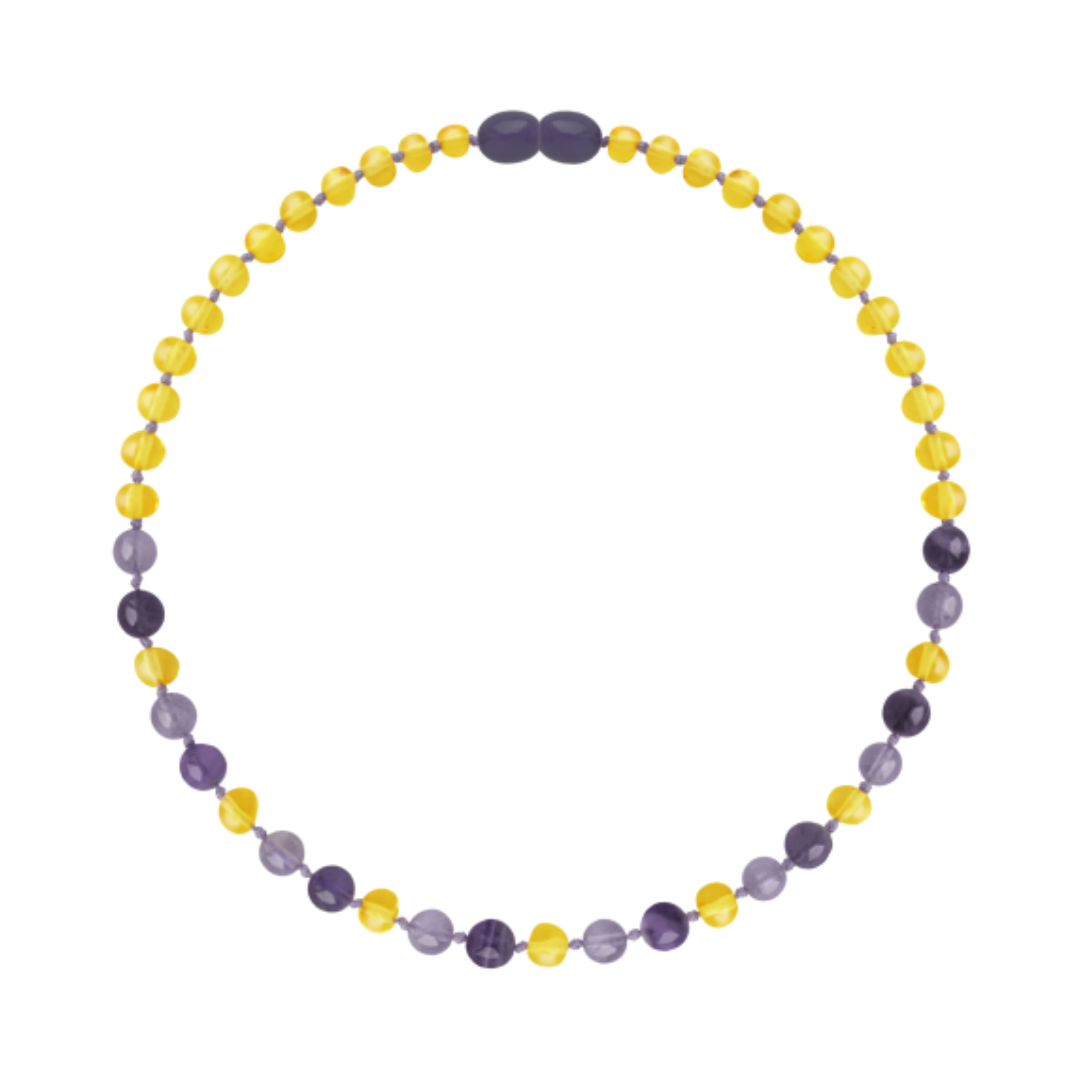 Amber Baby & Toddler Necklace - Lemon • Amethyst • Jade