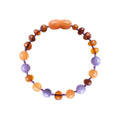Amber Baby & Toddler Bracelet - Baroque Cognac • Aventurine • Purple Jade
