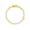 Amber Baby & Toddler Bracelet - Baroque Lemon • Light Blue Glass Crystals