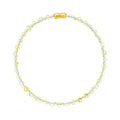 Amber Baby & Toddler Necklace - Lemon • Light Blue Glass Crystals