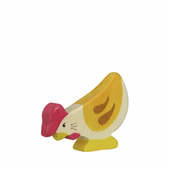 Hen Pecking Yellow-Figurines-Holztiger-4013594800167-Stardust-Store