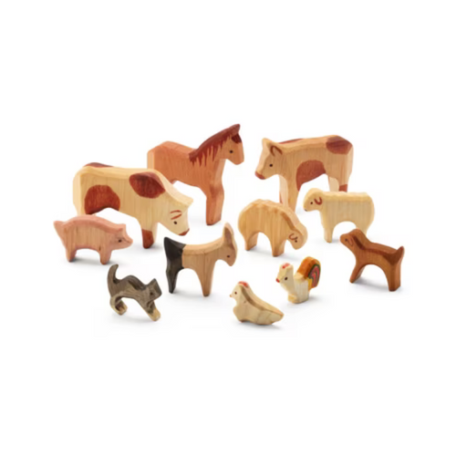 Farm Animal Set - 11 Wooden Animals