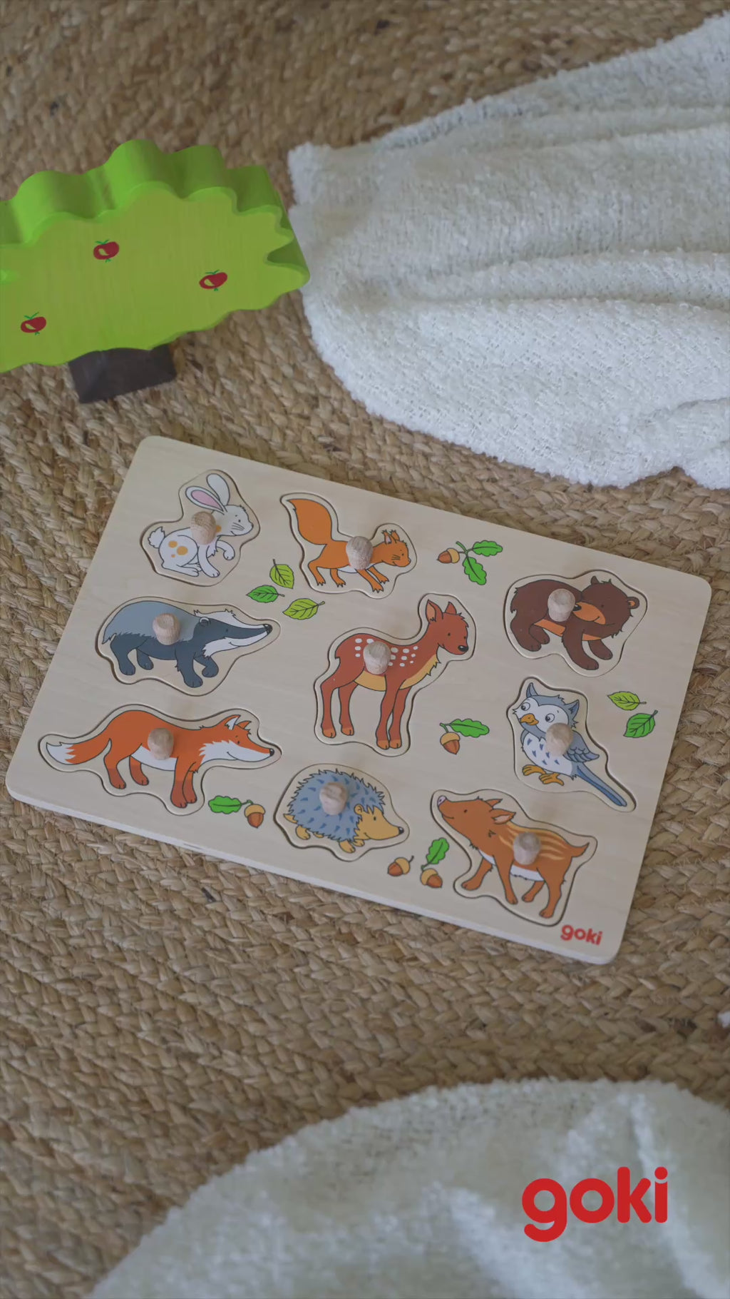 Wooden Lift-Out Puzzle - Forest Animals (9 Pieces)